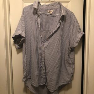 Blue striped button-up